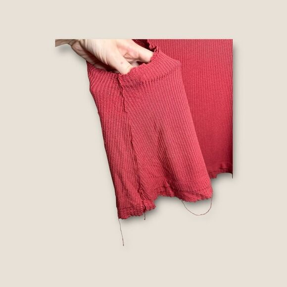 Free People We The Free Ribbed Low Back Tank Red Size Small Oversized - Picture 3 of 5